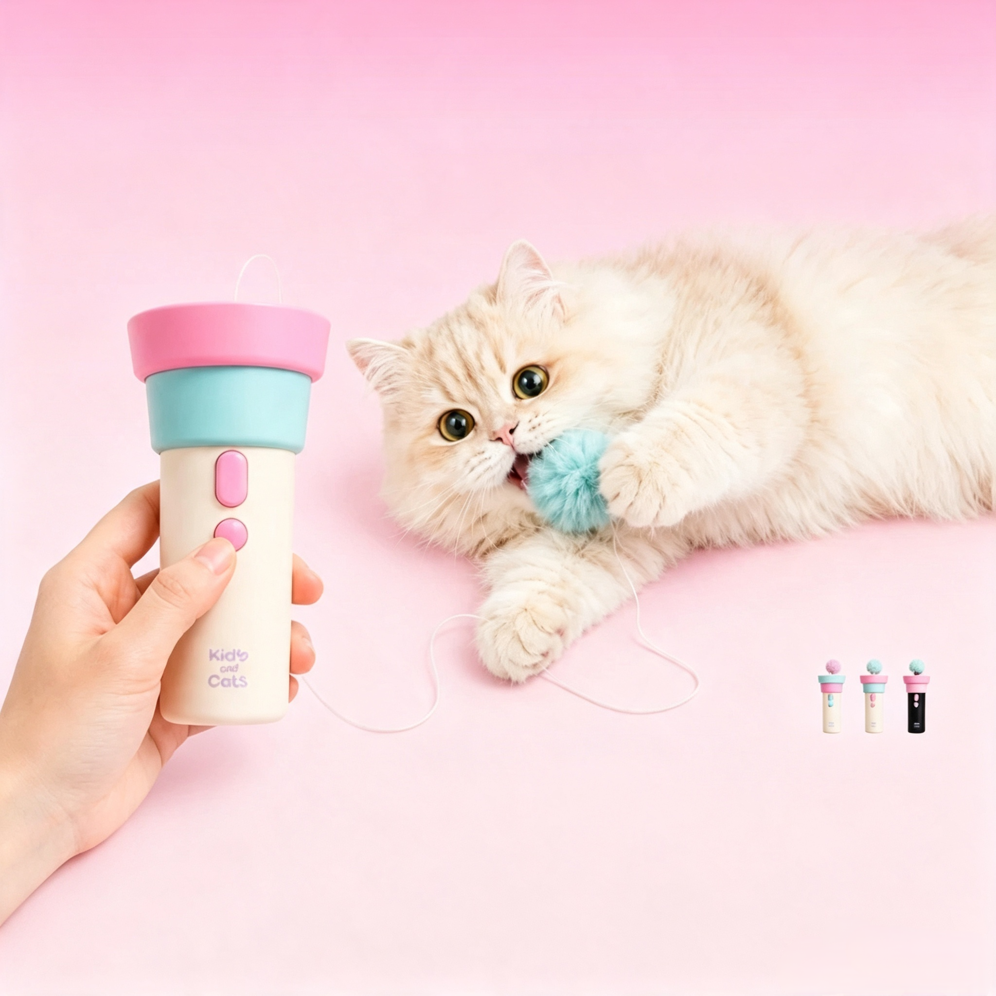 Electric Cat Teaser – One Button Launch & Auto-Retract Interactive Cat Toy
