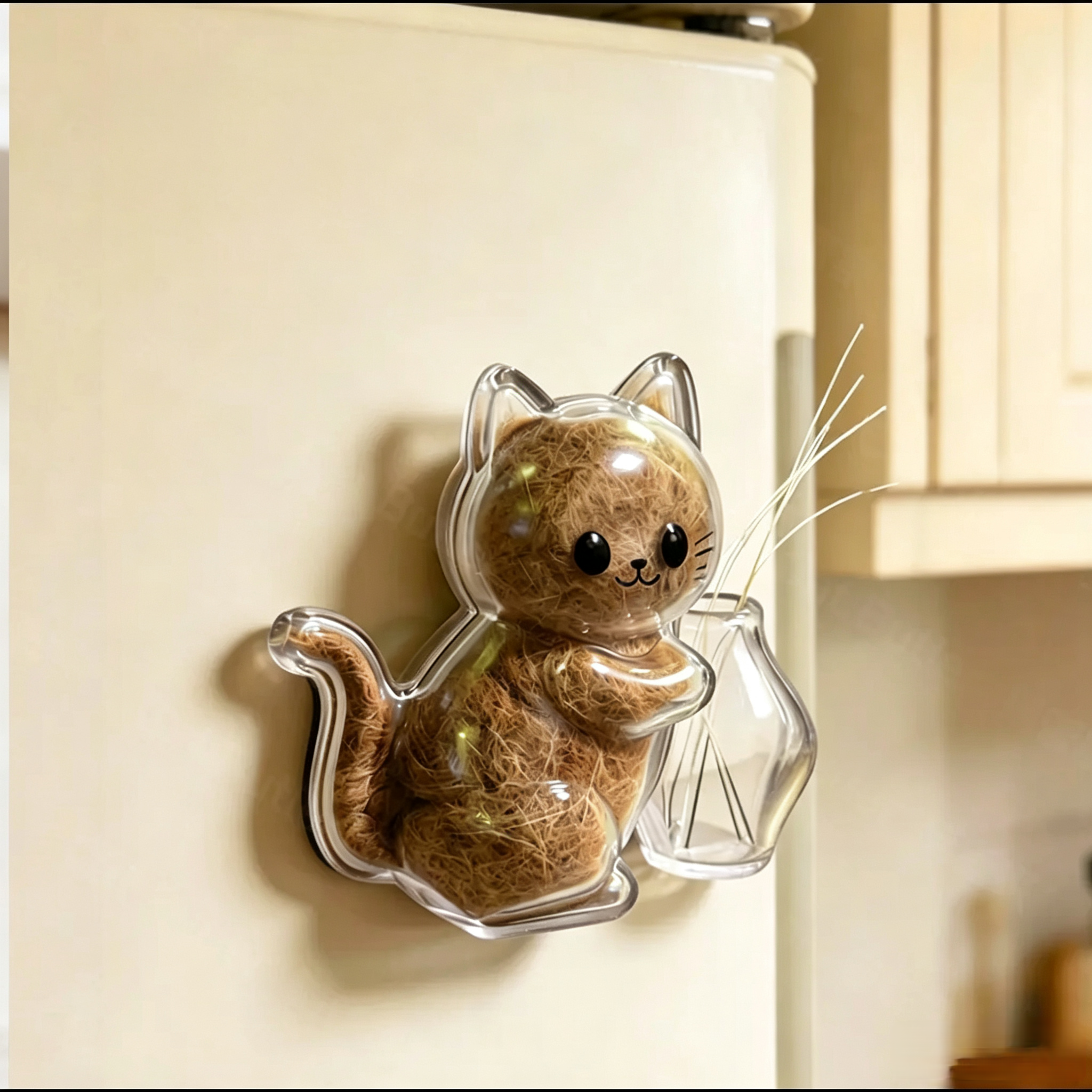 Cat Whisker & Fur Keepsake Bottle — Magnetic Fridge Holder