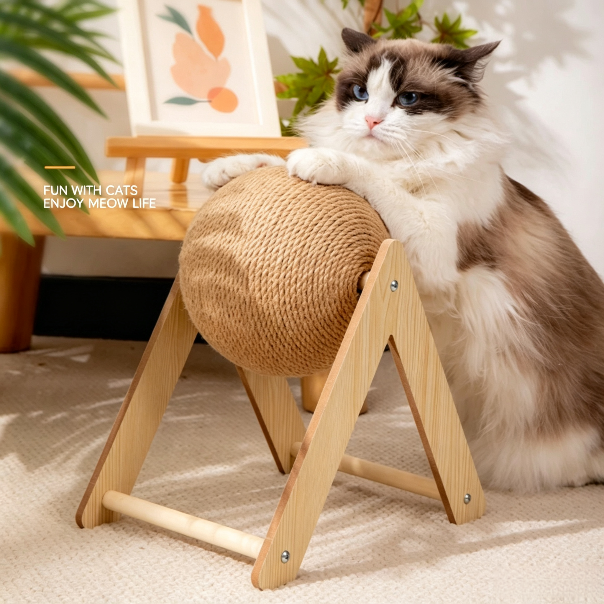 Sisal Ball Cat Scratcher Toy – Durable Interactive Cat Toy for Claw Care