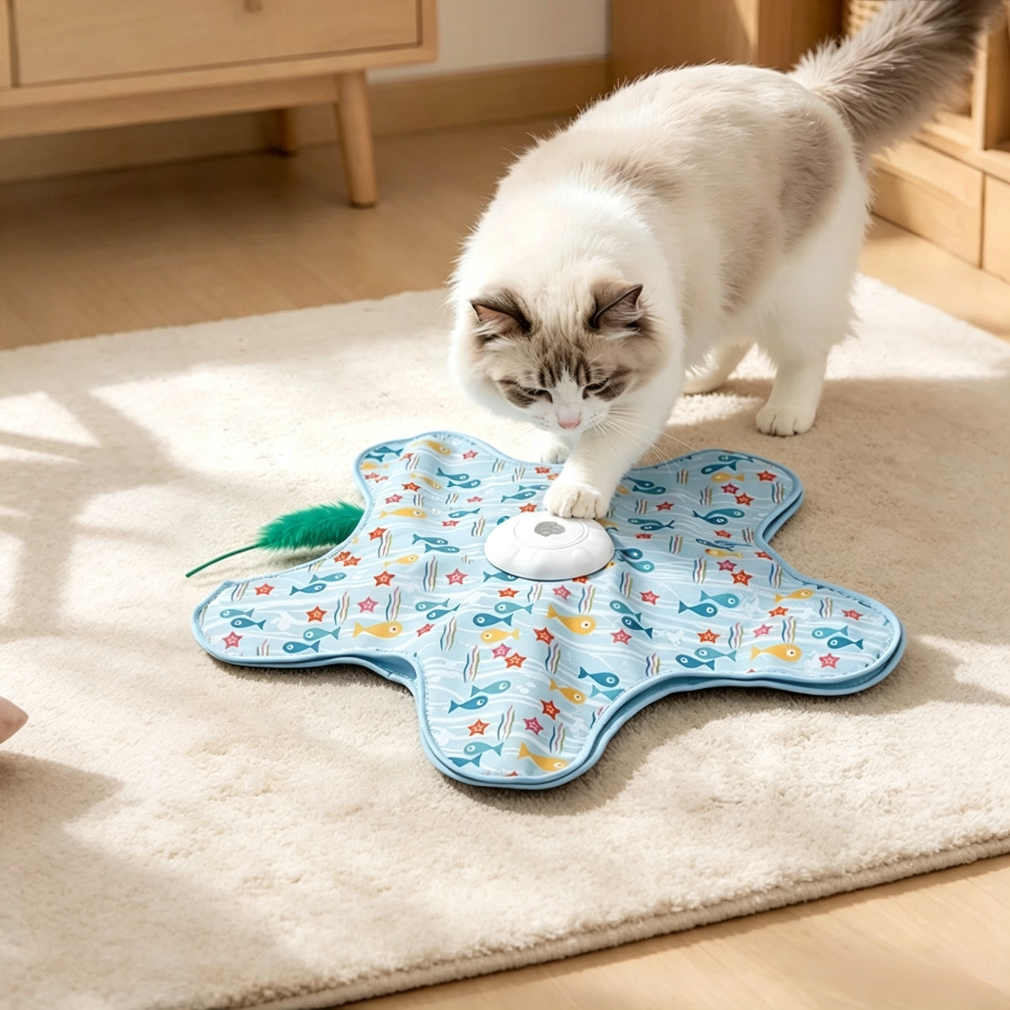 Star Hunt™ Automatic Interactive Cat Toy – Rechargeable Fish Chase Game