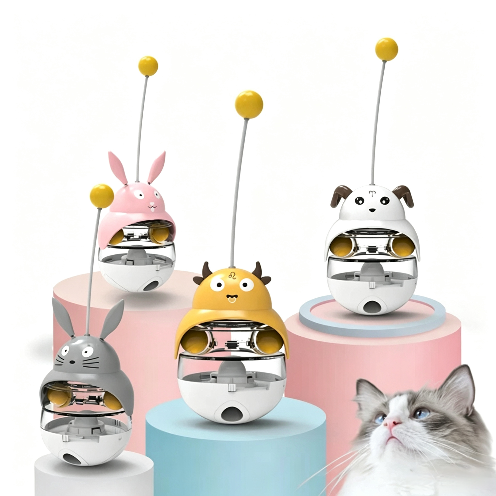 SmartSpin Cat Toy – Interactive Treat Puzzle & Rolling Ball